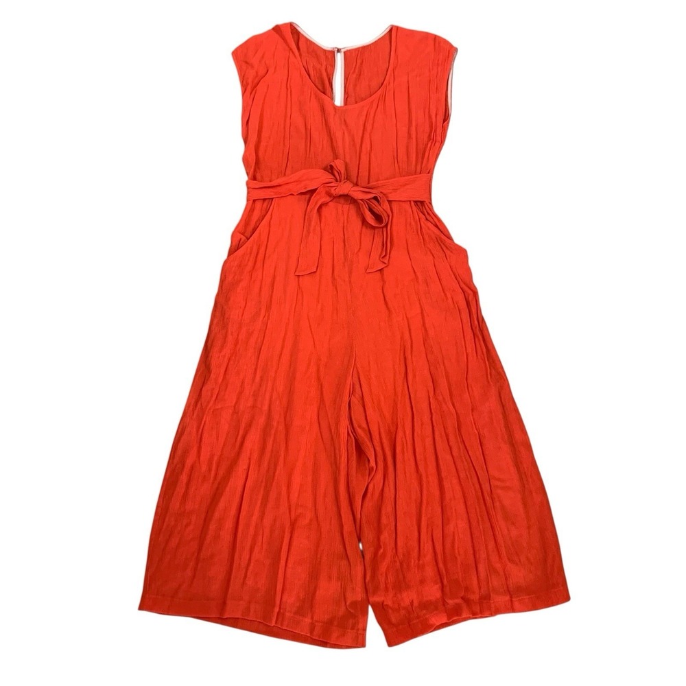 EUC..Anthropologie Red Wide Leg Jumpsuit